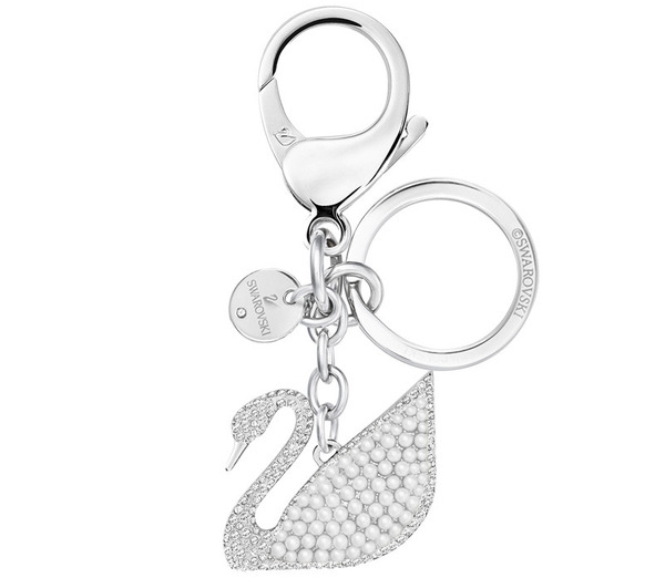 「スワロフスキー」ICONIC SWAN：BAG CHARM WHITE／STS