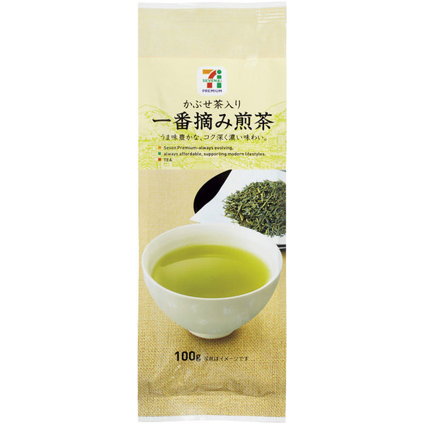 セブンプレミアム　かぶせ茶入り　一番摘み煎茶　100g